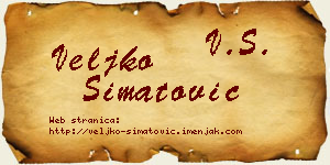 Veljko Simatović vizit kartica